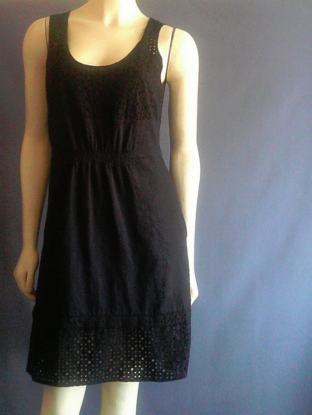 Madewell Black Eyelet Lovesong Cotton Sleeveless Summer Tank Dress 6 - Picture 4 of 12